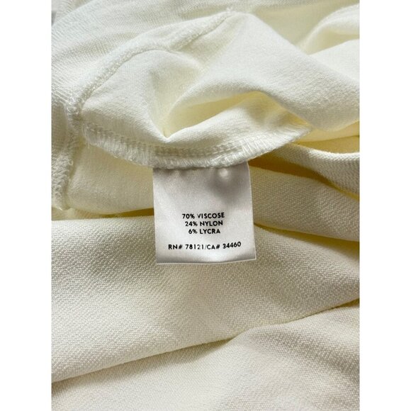 Eileen Fisher White Stretch Crepe Pants Slim Fit Ankle Pull-On Stretch Size S - Picture 7 of 9